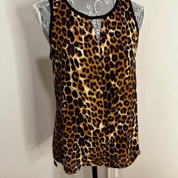EUC Express Keyhole Cheetah Print Small Sleeveless Women’s Tank Top. Zipper Back - Picture 1 of 11